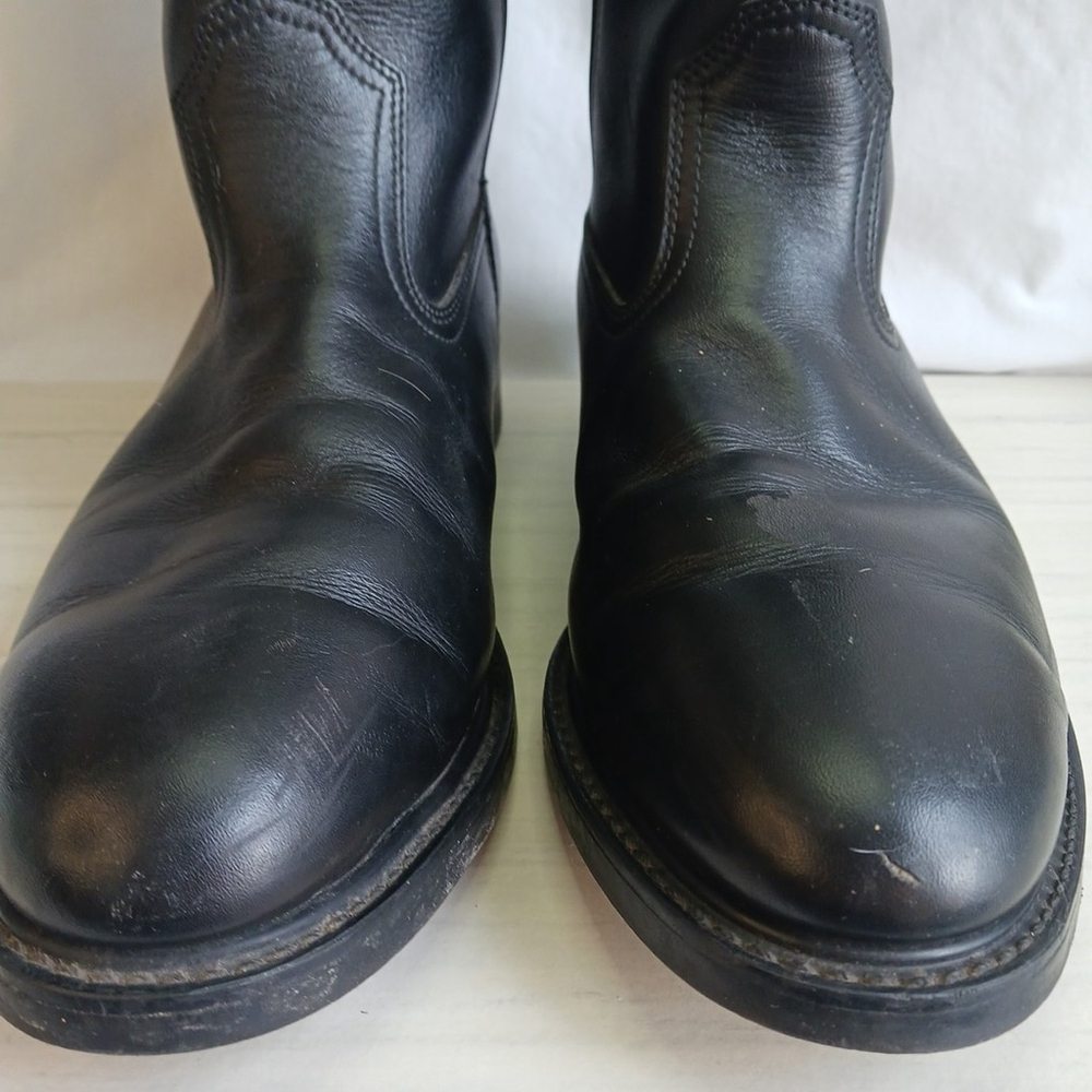 Vintage Red Wing Pecos Black Leather Steel Toe Cowboy Boots - Picture 3 of 13